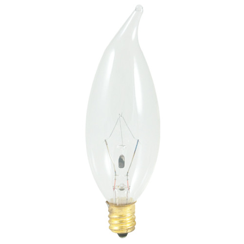 25W Clear E-12 Base 32mm. Flame Tip Bulb