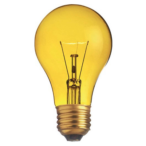 25W Yellow Clear E-26 Base A-19 Party Bulb