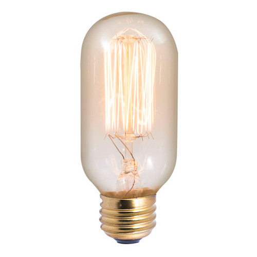 40W Squirrel Cage Filament E-26 Base T-14 Antique Tubular Bulb