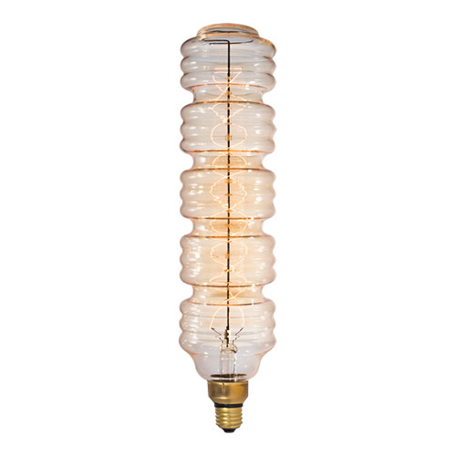 60W, WATER BOTTLE SHAPED - GRAND NOSTALGIC E-26 BASE ANTIQUE FINISH SPIRAL FILAMENT BULB.