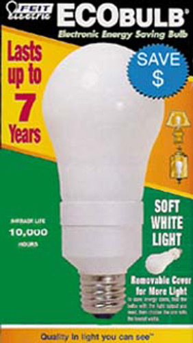 25W Replacement! 5W White E-26 Base Compact Fluorescent Bulb