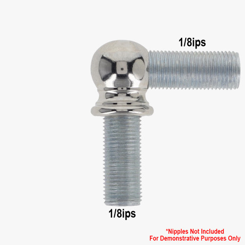 1/8ips Threaded - 5/8in Diameter 90 Degree Ball Armback - Polished Nickel