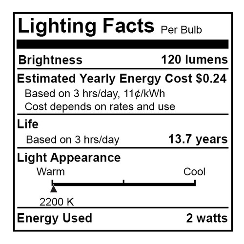 2W= 25W ST-18 Style Hairpin Curved Filament Led Bulb