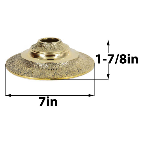 7in Diameter Brass Indian Ceiling Canopy - Polished Brass