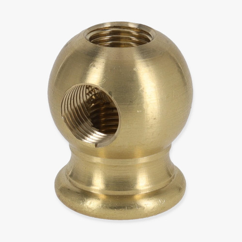 1/8ips Threaded - 7/8in Diameter 4-Way Ball Armback - Unfinished Brass