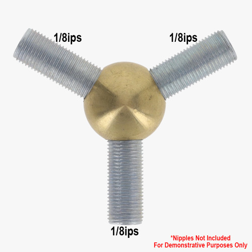 1/8ips Threaded - 7/8in Diameter Y Ball Armback - Unfinished Brass