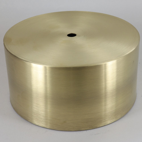 6in. Diameter Flat 3in. Deep Spun Steel Canopy With 1/8ips Slip Center Hole - Unfinished Brass