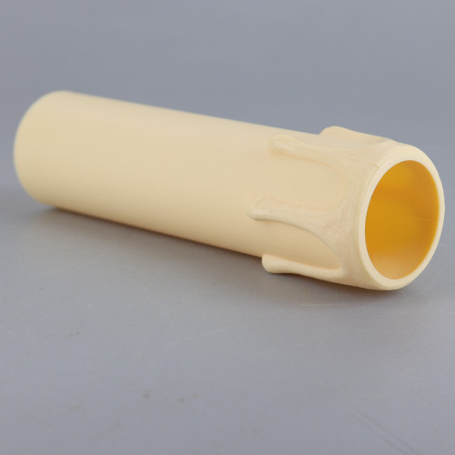 100mm (3-15/16in) Long Hard Plastic European Candle Cover - Ivory Drip