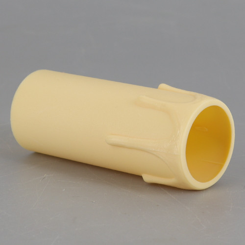 65mm (2-9/16in) Long Hard Plastic European Candle Cover - Ivory Drip