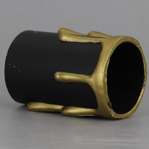 2in. Long Plastic E-26 Base Candle Socket Cover - Edison - Black with Gold Drip