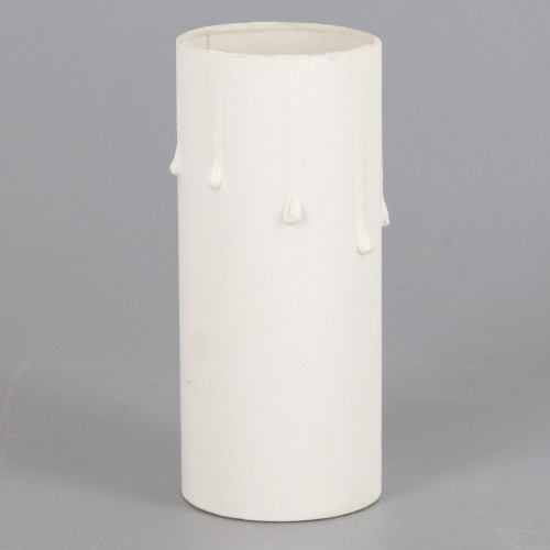 3in. Paper E-26 Base Candle Socket Cover - Edison - White Drip