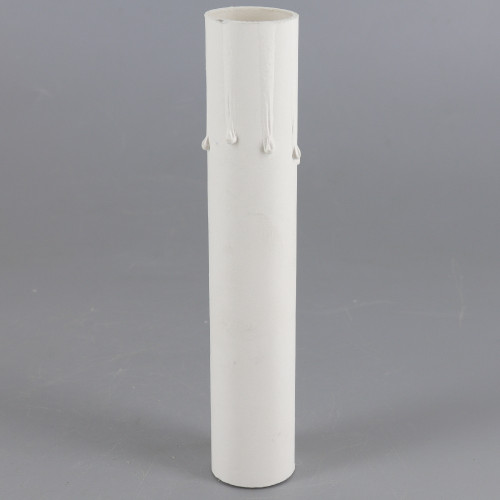 5in. Long Paper/Fiber E-12 Candelabra Base Candle Socket Cover - White Drip