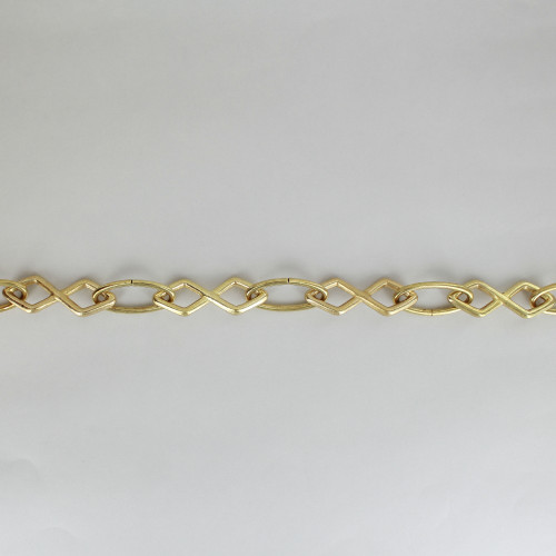 XO Diamond Design Decorative Cast Lamp Chain - Unfinished Brass