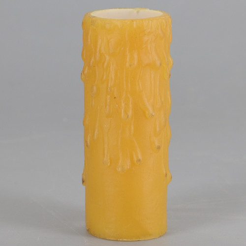 3in. Bee's Wax E-12 Base Candle Socket Cover - Candelabra - Amber Drip