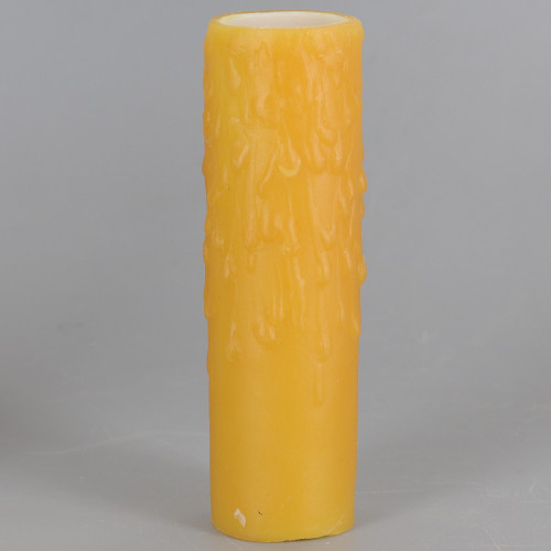 4in. Beeswax E-12 Base Candle Socket Cover - Candelabra - Amber Drip