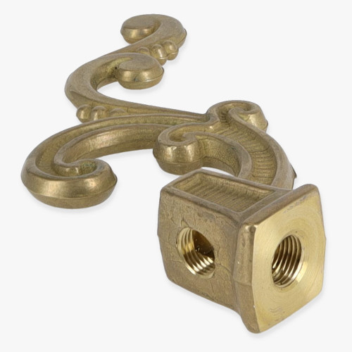 1/8ips Female Threaded Top And Side Square Scroll Armback Cast Brass - Unfinished Brass