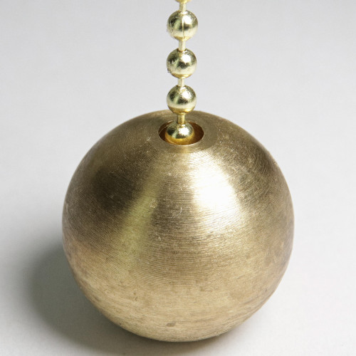 3/4in. Solid Brass Pull Chain Ball for #6 Beaded Chain - Unfinished Brass