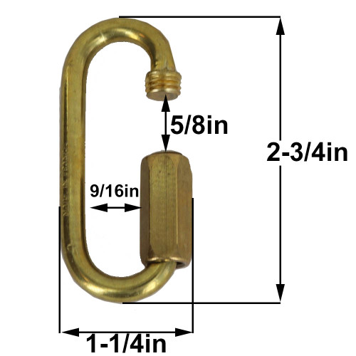 1/4in. Thick Large Opening Solid Brass Quick Link