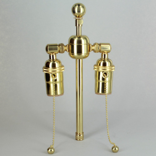 Polished Brass Finish Large Body Cluster with 6in. Stem and 1in. Ball Finial