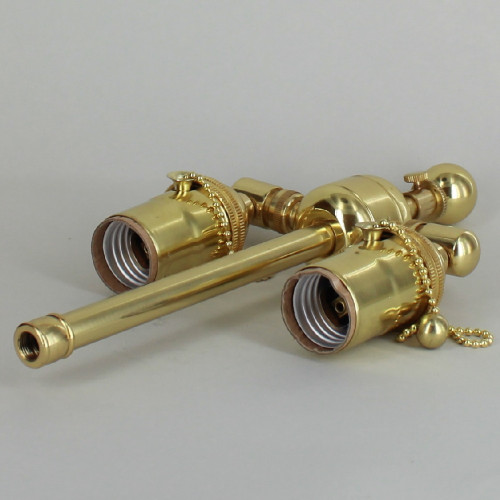Polished Brass Finish Large Body Cluster with 6in. Stem and 1in. Ball Finial