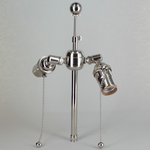 Nickel Plated Finish Large Body Cluster with 6in. Stem and 1in. Ball Finial