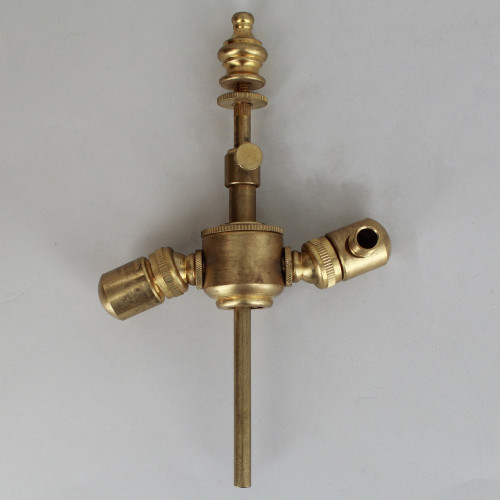 Unfinished Brass Adjustable Shade Riser And Finial Cluster Kit