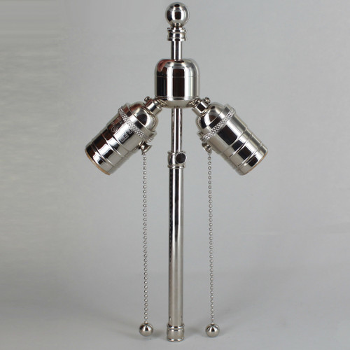 Polished Nickel Finish Adjustable Stem Cluster with 3/4in. Ball Finial