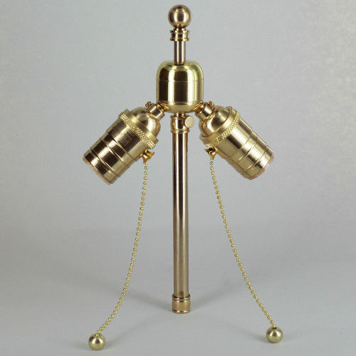 Polished Brass Finish Adjustable Stem Cluster with 3/4in. Ball Finial