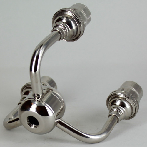 E-12 3 Socket Cluster with Large Body - Polished Nickel Finish