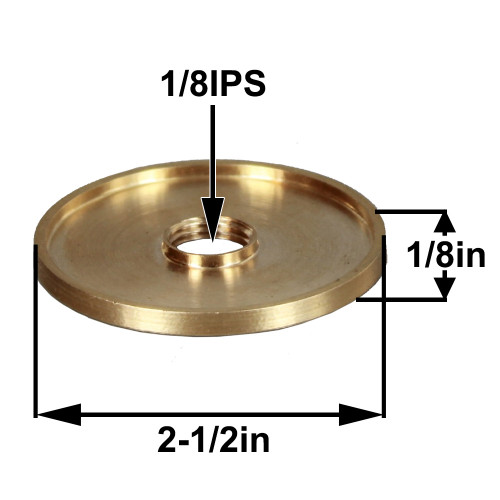 2-1/2n. X 1/8ips Threaded Straight Edge Turned Brass Check Ring