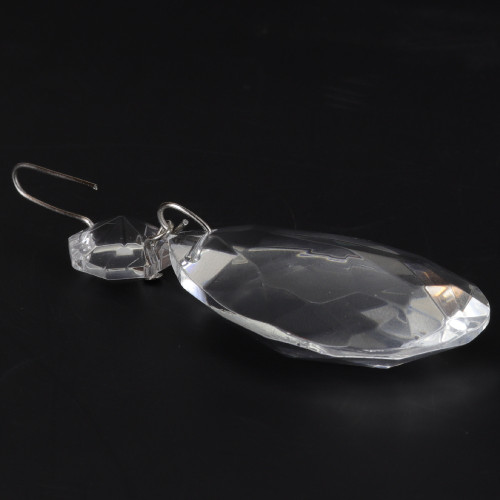 50mm (2in.) Crystal Pear Drop with Jewel and Nickel Plated Clip