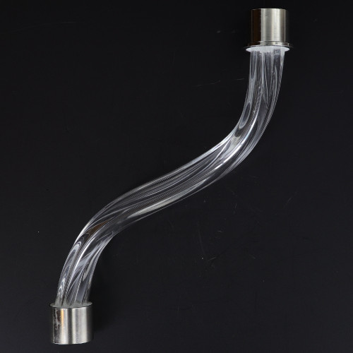6in Fluted Crystal Up Arm With Chrome Ferrules