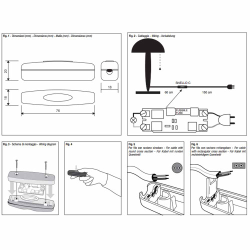 In-Line LED Push Button Dimmer with Trailing edge technology - Black