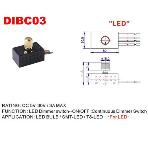 DC 5V-30V / 3A Max LED Dimmer Switch.
