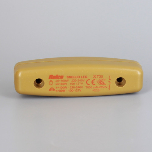 In-Line LED Push Button Dimmer with Trailing edge technology - Gold