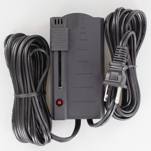 In-line Sliding Foot Dimmer With LCD Indicator, 10ft Output Cord, and 6ft Powercord - Black