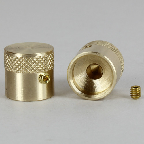 11/16in H x 3/4in W Knurled Dimmer Knob Unfinished Brass With Set Screw