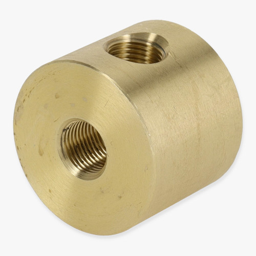 1 - 1/8IPS Side Hole x 1/8ips Top and Bottom Hole Disc Armback - Unfinished Brass