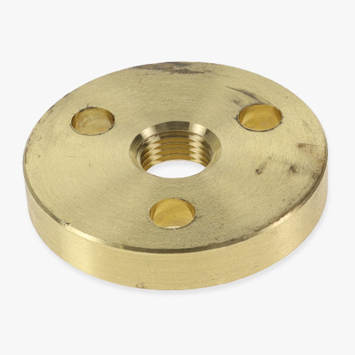 1/8ips Threaded 1-1/2in Diameter Turned Solid Brass Flange with (3) 7/32in Countersink Mounting Holes. Heavy Duty Brass Flange measures 1/4in Thick.