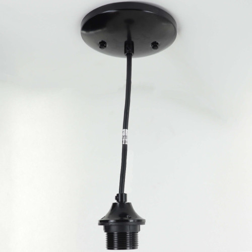 5 ft. 18/2 SVT Pendant Fixture for 1-5/8 in. Hole Shade - Black