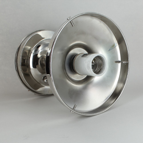 6in. Fitter 3 in. Neck Semi-Flush Lighting Fixture - Polished Nickel