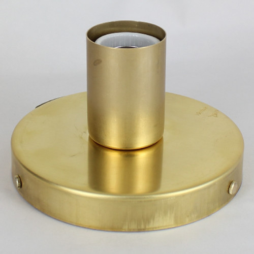 1 Light Flush Surface Mount Raw Brass Fixture