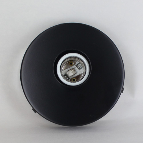 1 Light Flush Surface Mount Fixture - Black PowderCoat Finish