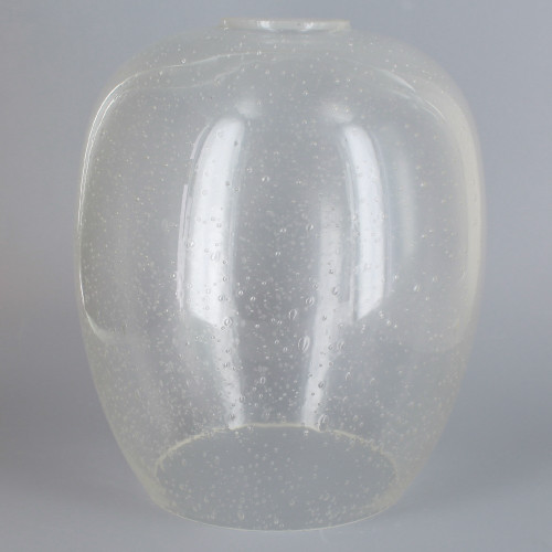 6.22in Diameter X 7.13in Height Clear Seeded Glass Barrel Shade with 1-5/8in Hole