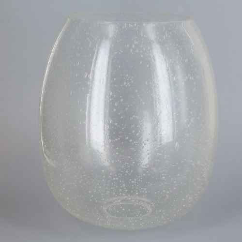 6.22in Diameter X 7.13in Height Clear Seeded Glass Barrel Shade with 1-5/8in Hole