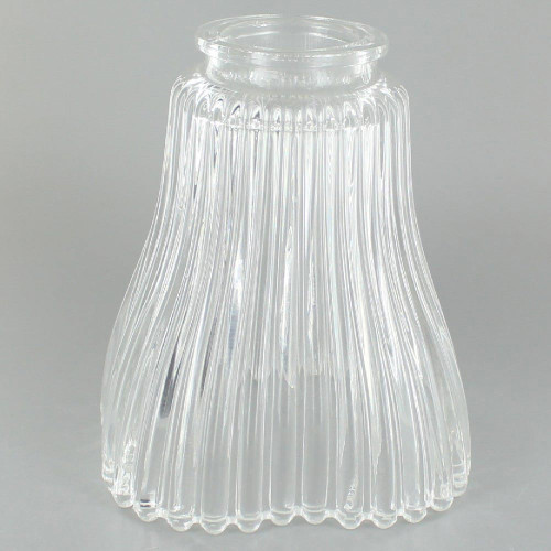Clear Square Fluted Hyalophane Shade with 2-1/4in. Neck