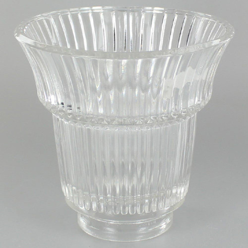 Clear Hyalophane Ribbed Step Glass with 2-1/4in. Neck