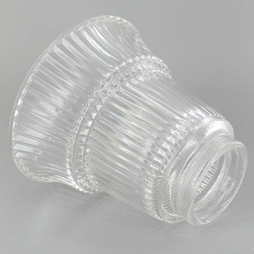 Clear Hyalophane Ribbed Step Glass with 2-1/4in. Neck