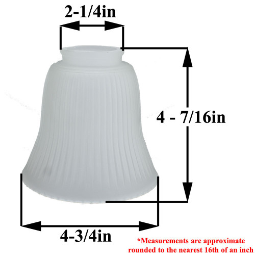 2-1/4in Neck - Ribbed Bell Shade - Frosted