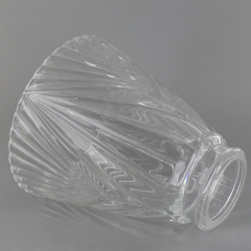 Clear Crystal Fan Glass Shade with 2-1/4in. Neck